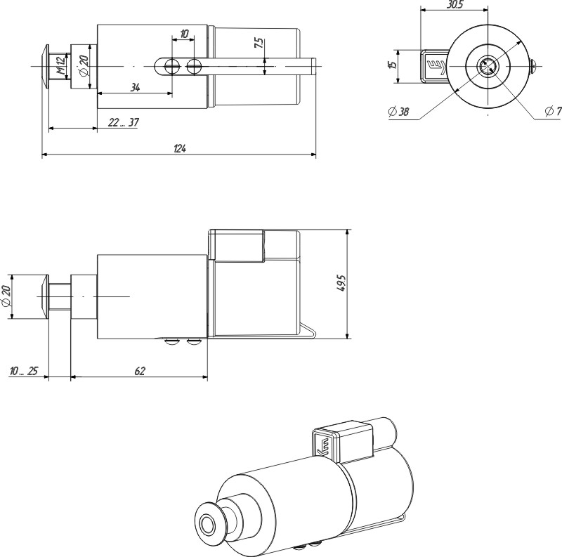 Чертеж кронштейна для КЦДС (Металл)